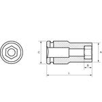 1/2 Ударная торцевая головка удлиненная  22 MM IRIMO Арт. 168-22-1
